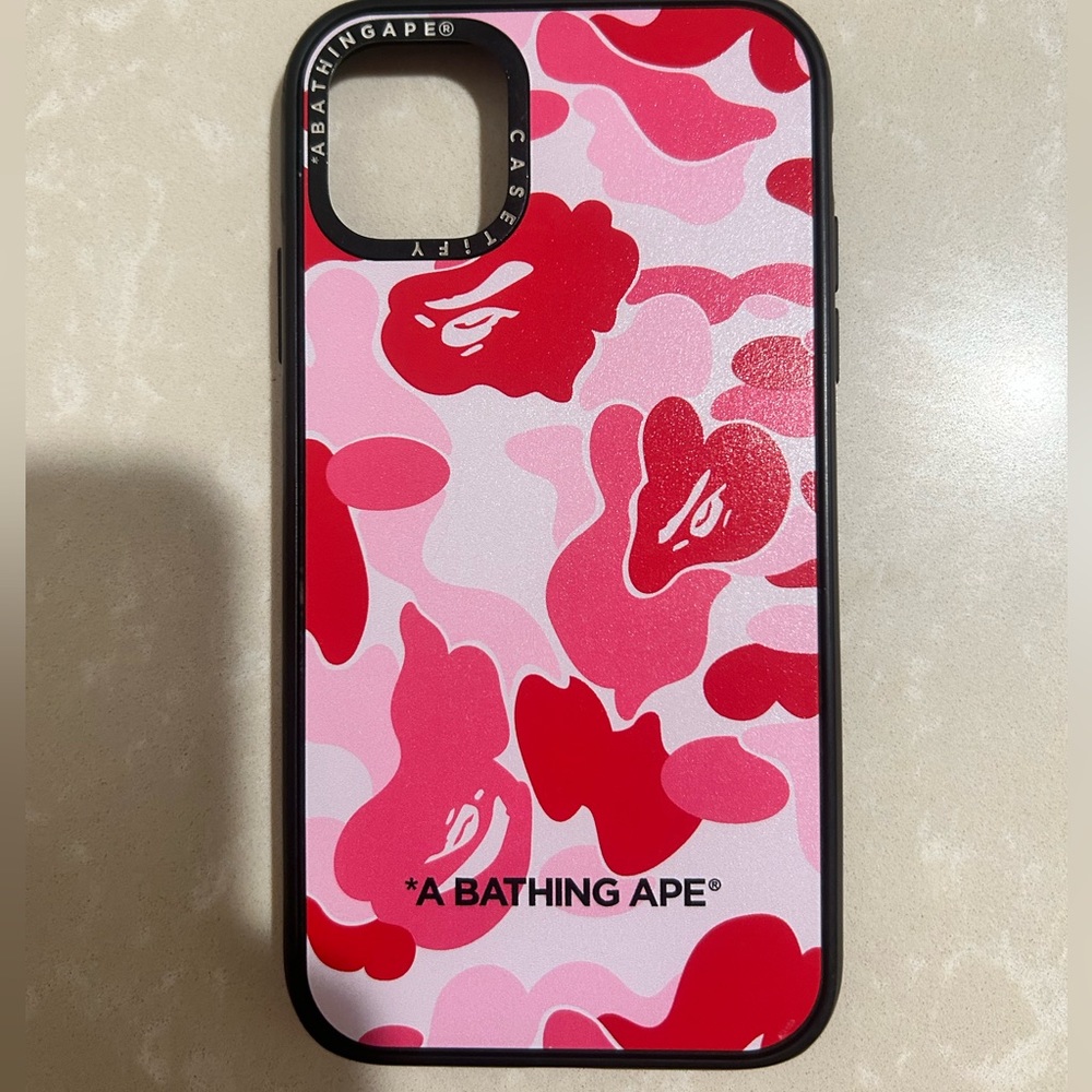 A Bathing Ape Casetify pink camp IPhone 11 case